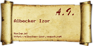 Albecker Izor névjegykártya